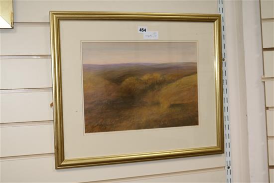 Ken Hildrew (1934-), 5 watercolours and a charcoal sketch, views of Exmoor